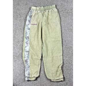 Vintage Reebok Pants Mens Medium Green Windbreaker Track Joggers Ankle Zip 27x29